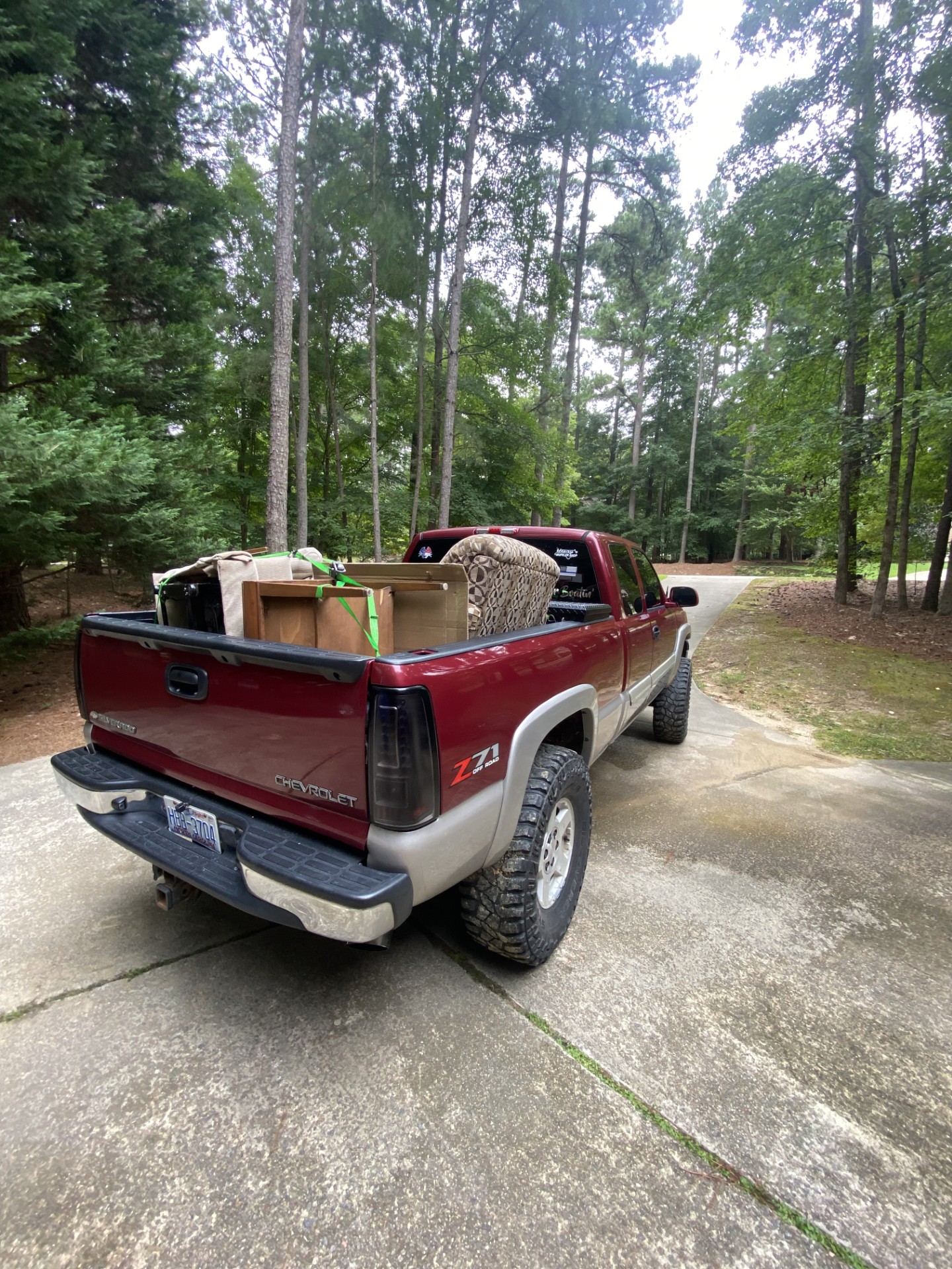 Items staged for haul‑off